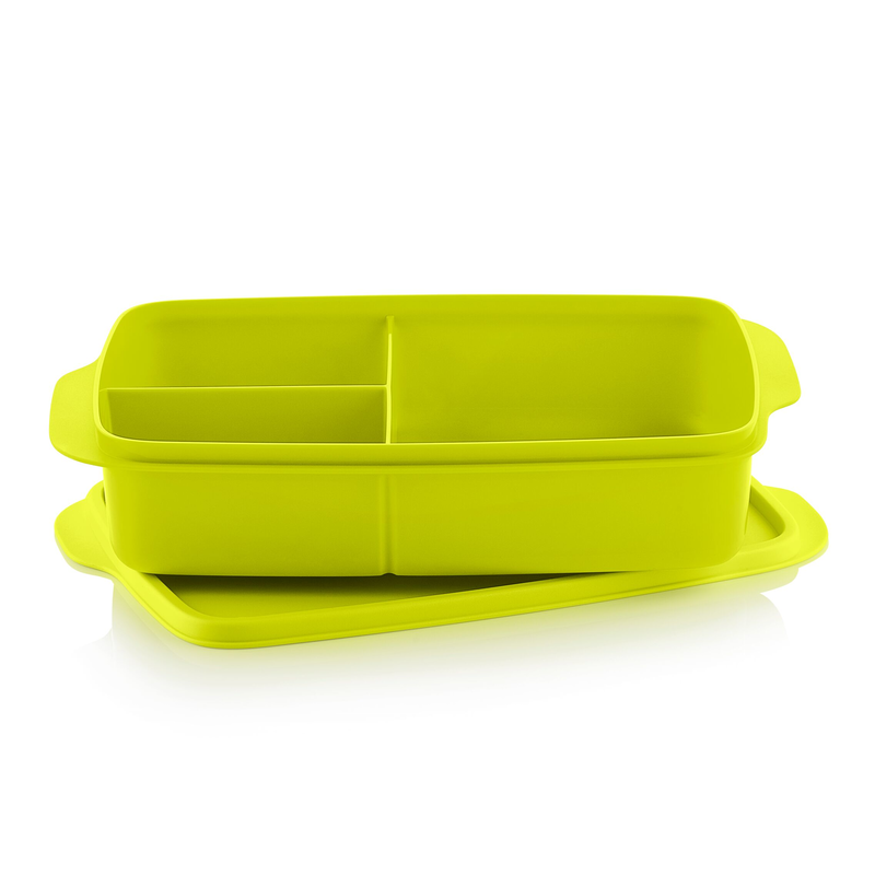 Tupperware Packette Yellow Divided Snack Container Food Keeper 